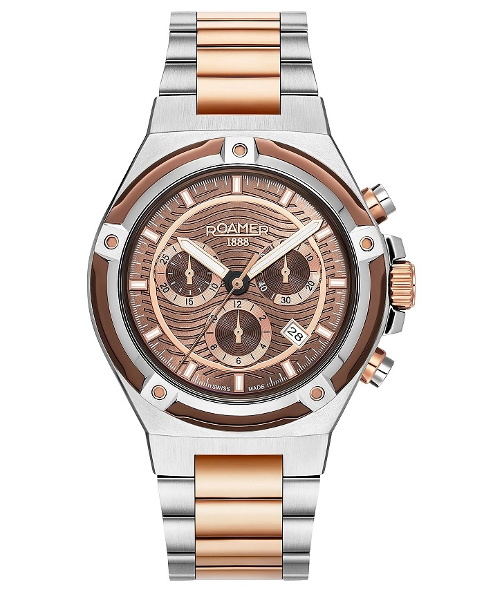 Roamer Tempomaster Roloi Xronogafos Batarias me Roz Xruso / Asimi Metalliko Brasele 221837-49-65-20