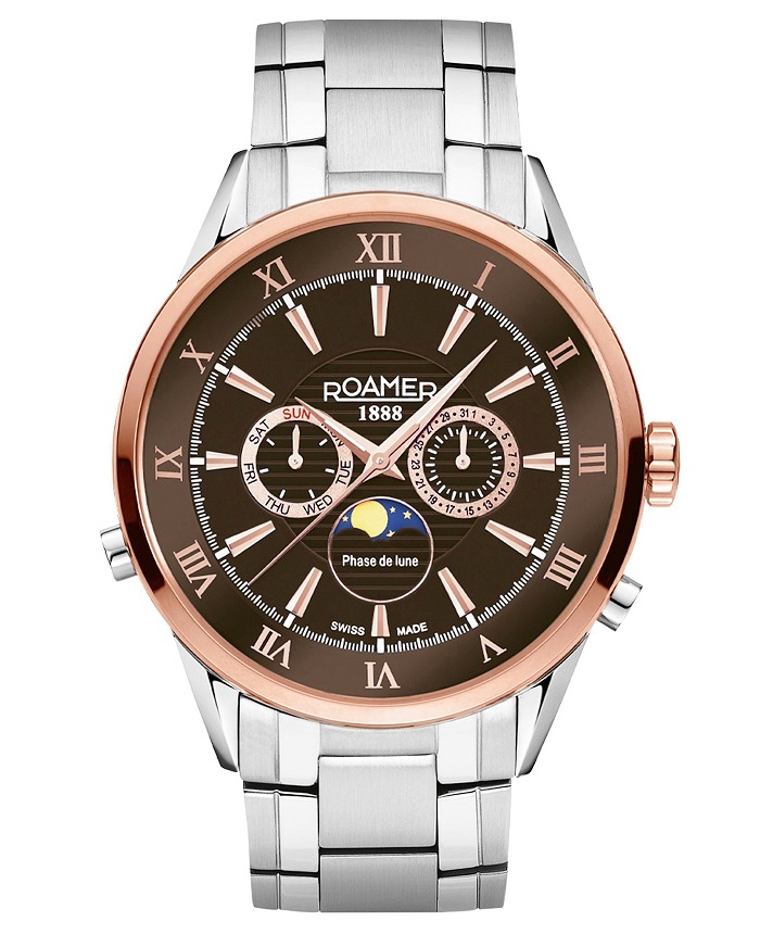 Roamer Superior Moonphase Roloi Batarias me Asimi Metalliko Brasele 508821-47-63-50