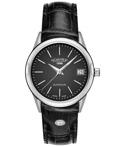 Roamer Superior 3H Roloi Batarias me Mavro Dermatino Louraki 508856-41-55-05