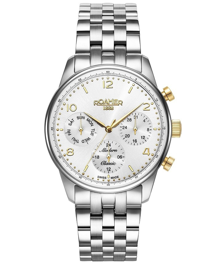 Roamer Modern Classic Roloi Batarias me Asimi Metalliko Brasele 509902-47-24-20