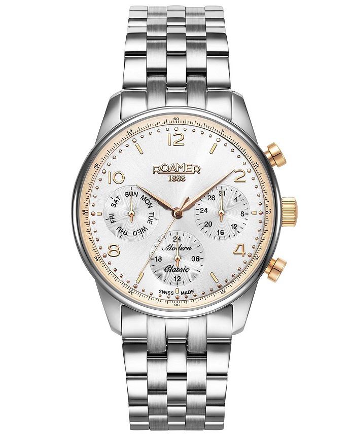 Roamer Modern Classic Roloi Batarias me Asimi Metalliko Brasele 509902-49-24-20