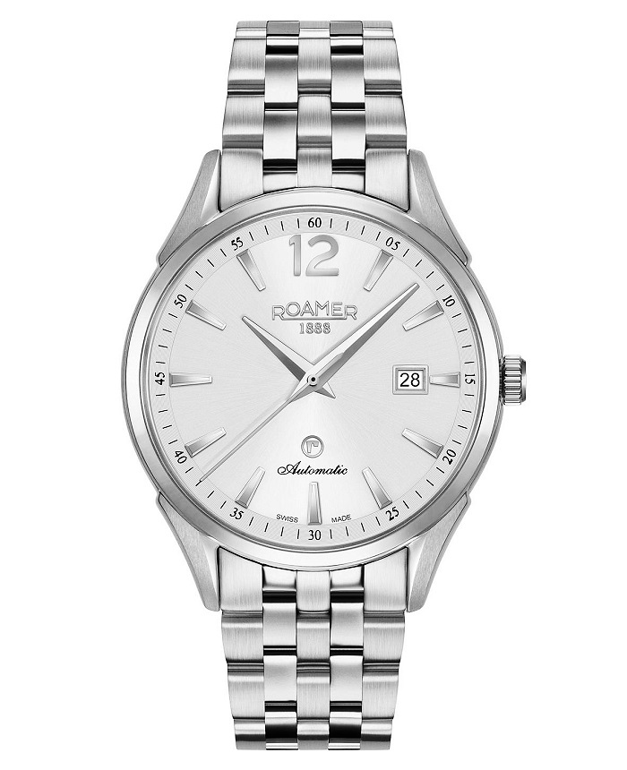 Roamer Swiss Matic Roloi Batarias me Asimi Metalliko Brasele 550660-41-25-50