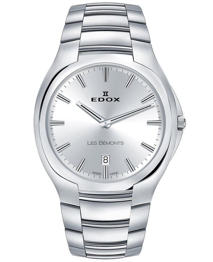 Edox Les Bemonts Roloi Batarias me Asimi Metalliko Brasele 56003-3-AIN