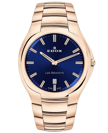 Edox Les Bemonts Ρολόι Μπαταρίας με Ροζ Χρυσό Μεταλλικό Μπρασελέ 56003-37R-BUIR Edox Les Bemonts Ρολόι Μπαταρίας με Ροζ Χρυσό Μεταλλικό Μπρασελέ 56003-37R-BUIR