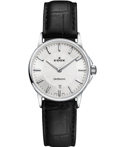 Edox Les Bemonts Roloi Batarias me Mavro Dermatino Louraki 57001-3-AIN