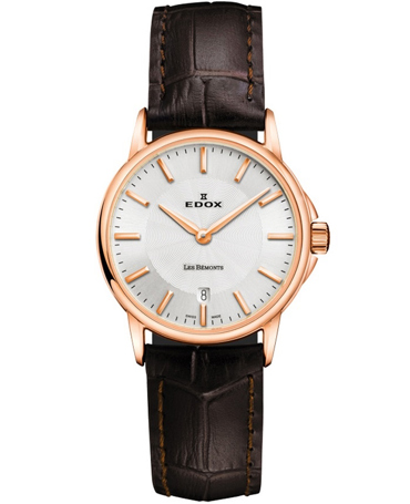 Edox Les Bemonts Ρολόι Μπαταρίας με Καφέ Δερμάτινο Λουράκι 57001-37R-AIR