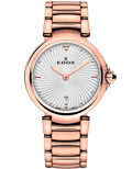 Edox LaPassion Roloi Batarias me Roz Xruso Metalliko Brasele 57002-37RM-AIR