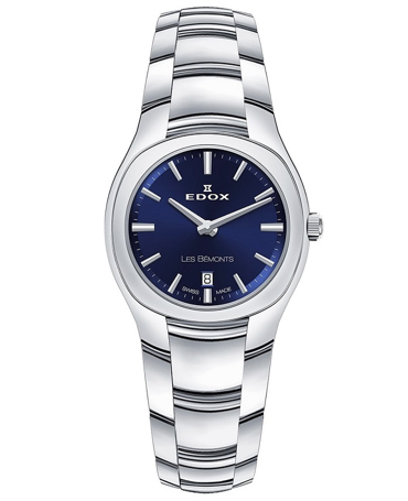 Edox Les Bemonts Ρολόι Μπαταρίας με Ασημί Μεταλλικό Μπρασελέ 57004-3-BUIN Edox Les Bemonts Ρολόι Μπαταρίας με Ασημί Μεταλλικό Μπρασελέ 57004-3-BUIN