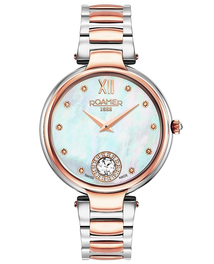 Roamer Aphrodite Roloi Batarias me Roz Xruso / Asimi Metalliko Brasele 600843-49-19-50