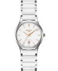 Roamer C-Line Roloi Batarias me Lefko Keramiko Brasele 657844-40-25-60