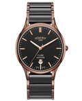 Roamer C-Line Roloi Batarias me Mavro Keramiko Brasele 658833-43-55-61