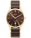 Roamer C-Line Roloi Batarias me Kafe Keramiko Brasele 658833-48-65-63