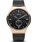 Bering Smart Traveler Roloi Batarias me Mavro Metalliko Brasele 70142-262