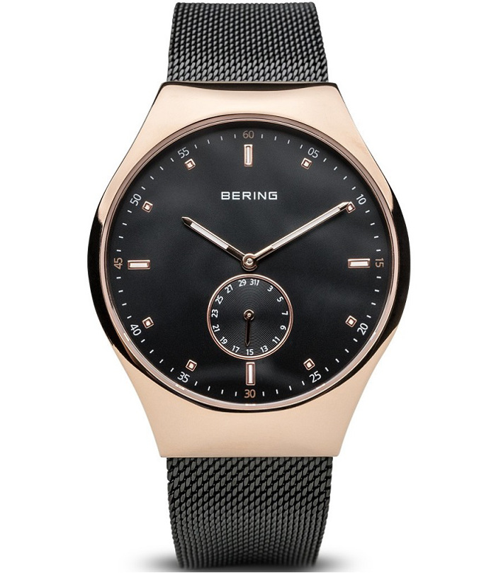 Bering Smart Traveler Roloi Batarias me Mavro Metalliko Brasele 70142-262