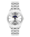 Edox Les Vauberts Moonphase Roloi Batarias me Asimi Metalliko Brasele 79018-3M-AIN