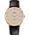 Edox Les Vauberts Roloi Aftomato me Kafe Dermatino Louraki 80106-37RC-BEIR