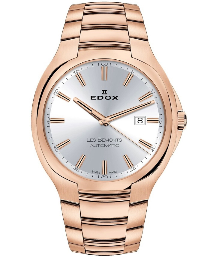 Edox Les Bemonts Roloi Aftomato me Roz Xruso Metalliko Brasele 80114-37R-AIR