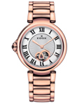 Edox LaPassion Open Heart Roloi Aftomato me Roz Xruso Metalliko Brasele 85025-37RM-ARR