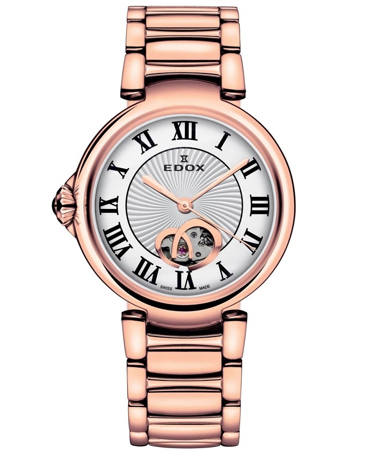 Edox LaPassion Open Heart Ρολόι Αυτόματο με Ροζ Χρυσό Μεταλλικό Μπρασελέ 85025-37RM-ARR