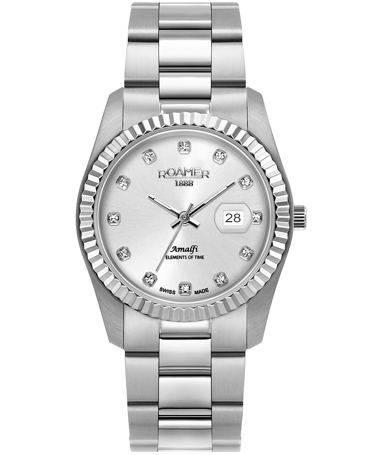 Roamer Amalfi Ρολόι Μπαταρίας με Ασημί Μεταλλικό Μπρασελέ 852844-41-19-20