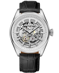 Claude Bernard Skeleton Roloi Aftomato me Mavro Dermatino Louraki 85307-3C-AIN