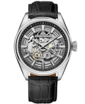 Claude Bernard Skeleton Roloi Aftomato me Mavro Dermatino Louraki 85307-3C-GIN
