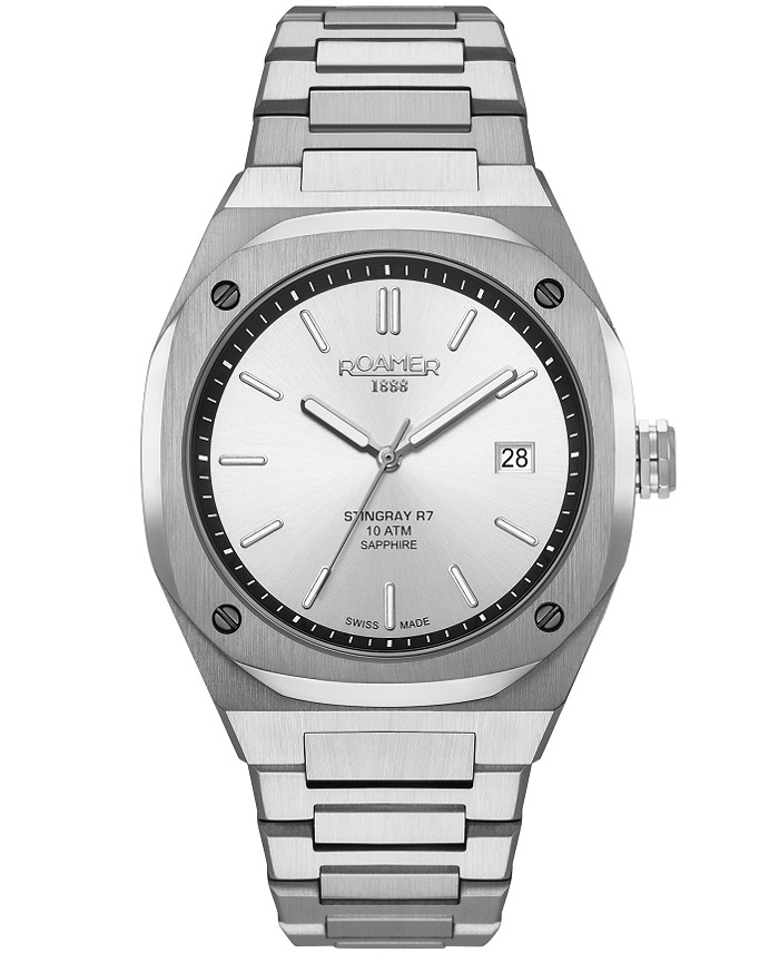 Roamer Stingray R7 Roloi Batarias me Asimi Metalliko Brasele 854833-41-15-50