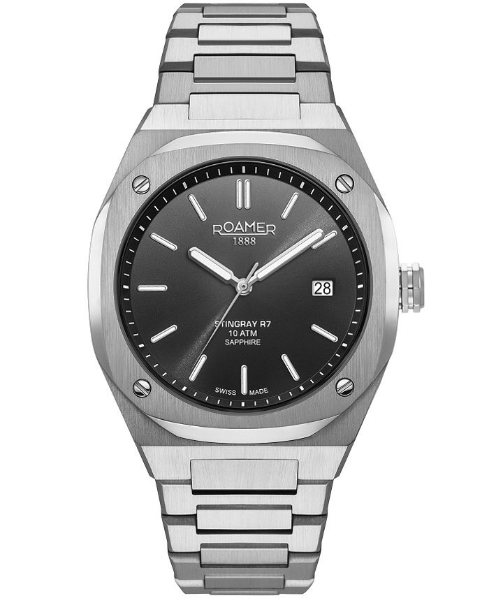 Roamer Stingray R7 Roloi Batarias me Asimi Metalliko Brasele 854833-41-55-50