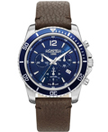 Roamer Nautic 100 Roloi Xronogafos Batarias me Kafe Dermatino Louraki 862837-41-45-02