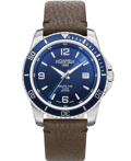Roamer Nautic 100 Roloi Batarias me Kafe Dermatino Louraki 862844-41-45-02