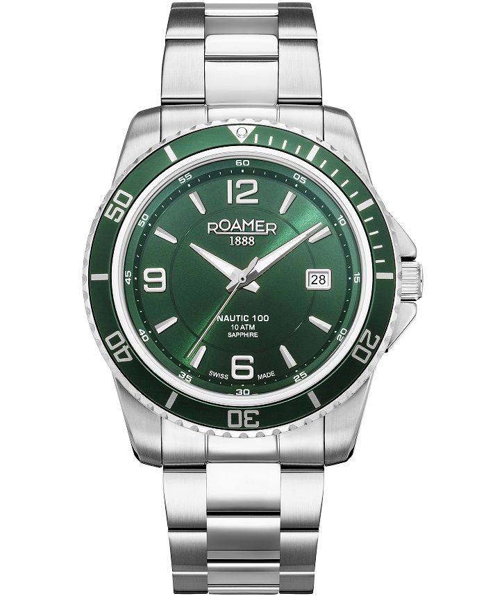 Roamer Nautic 100 Roloi Batarias me Asimi Metalliko Brasele 862844-41-75-20