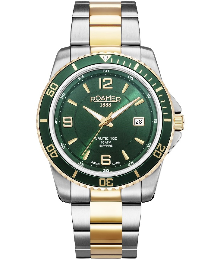 Roamer Nautic 100 Roloi Batarias me Xruso / Asimi Metalliko Brasele 862844-47-75-20