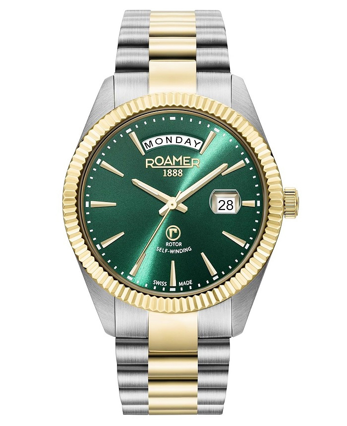 Roamer Primeline Daydate Roloi Aftomato me Xruso / Asimi Metalliko Brasele 981662-48-75-90