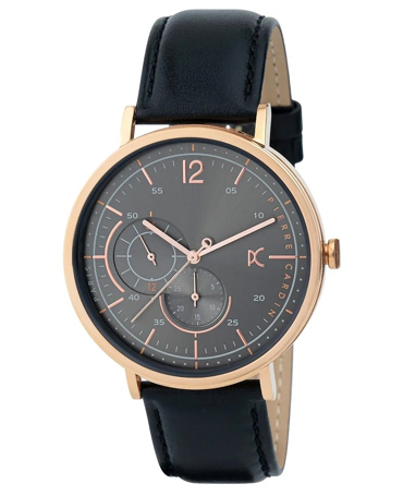 Pierre Cardin Bonne Stride Ρολόι Μπαταρίας με Μαύρο Δερμάτινο Λουράκι CBN.3023