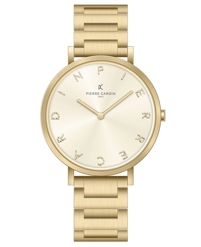 Pierre Cardin Belleville Tribute Roloi Batarias me Xruso Metalliko Brasele CBV.1121