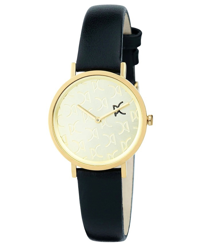 Pierre Cardin Belleville Monogram Roloi Batarias me Mavro Dermatino Louraki CBV.1516