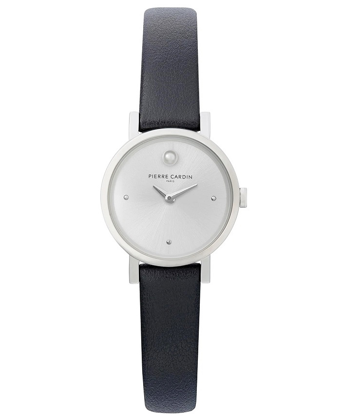 Pierre Cardin Canal St. Martin Pearls Roloi Batarias me Mavro Dermatino Louraki CCM.0504