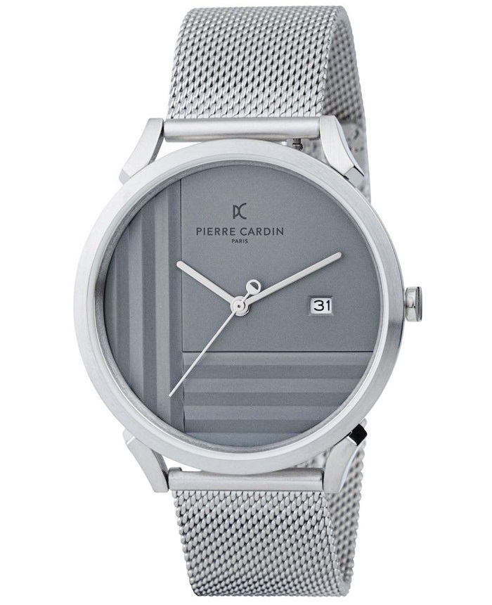Pierre Cardin Pigalle Geometric Roloi Batarias me Asimi Metalliko Brasele CPI.2048