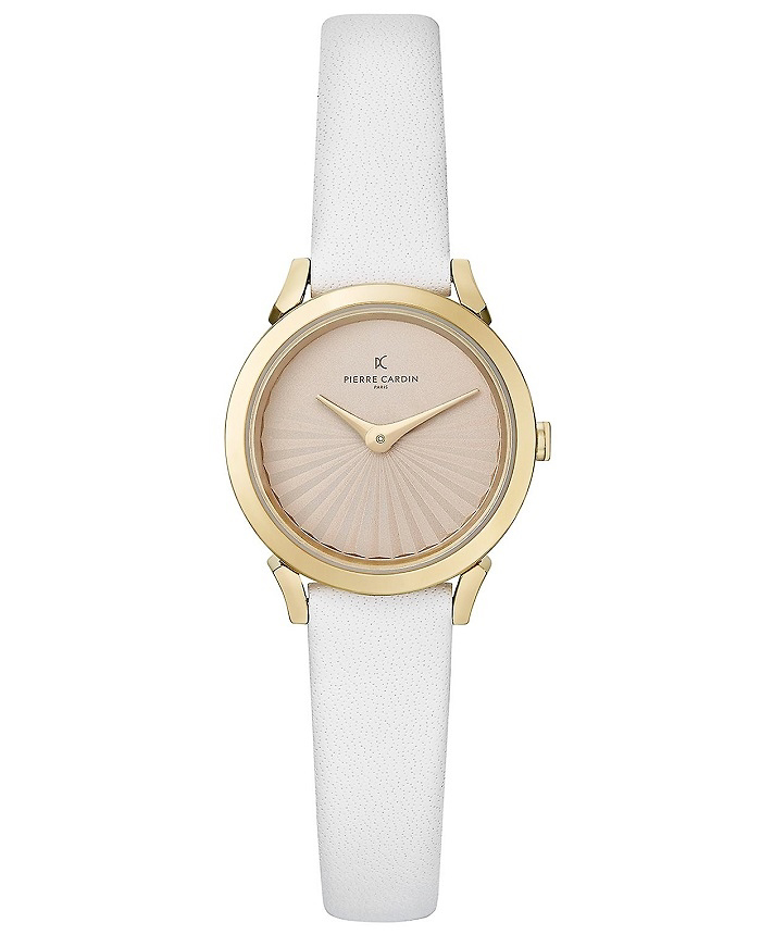 Pierre Cardin Pigalle PlissGe Roloi Batarias me Lefko Dermatino Louraki CPI.2509
