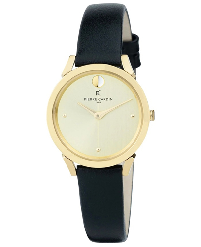 Pierre Cardin Pigalle Half Moon Ρολόι Μπαταρίας με Μαύρο Δερμάτινο Λουράκι CPI.2533