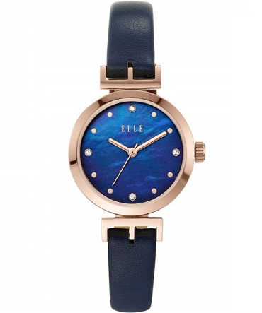 Elle Odeon Ρολόι Μπαταρίας με Μπλε Δερμάτινο Λουράκι ELL21005