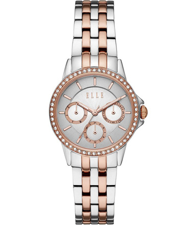 Elle Bercy Ρολόι Μπαταρίας με Ροζ Χρυσό / Ασημί Μεταλλικό Μπρασελέ ELL23010