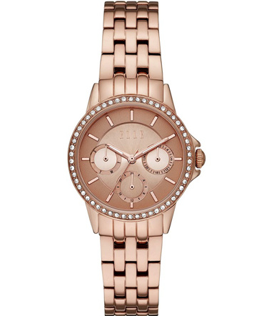 Elle Bercy Ρολόι Μπαταρίας με Ροζ Χρυσό Μεταλλικό Μπρασελέ ELL23012