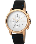 Esprit Course Roloi Xronogafos Batarias me Mavro Dermatino Louraki ES1G155L0035