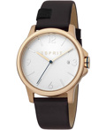 Esprit Course Roloi Batarias me Mavro Dermatino Louraki ES1G156L0035