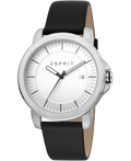 Esprit Layer Roloi Batarias me Mavro Dermatino Louraki ES1G160L0045