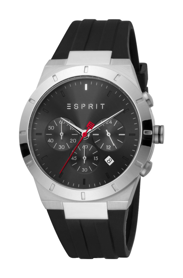 Esprit Anderson Roloi Xronogafos Batarias me Mavro Kaoutsouk Louraki ES1G205P0025