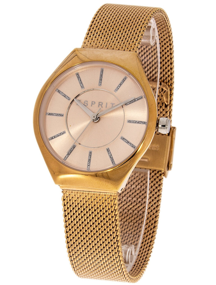 Esprit Maple Roloi Batarias me Roz Xruso Metalliko Brasele ES1L004M0055