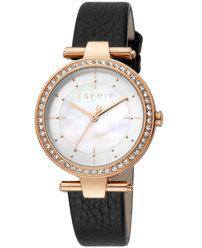 Esprit Ruby Ρολόι Μπαταρίας με Μαύρο Δερμάτινο Λουράκι ES1L153L2025
