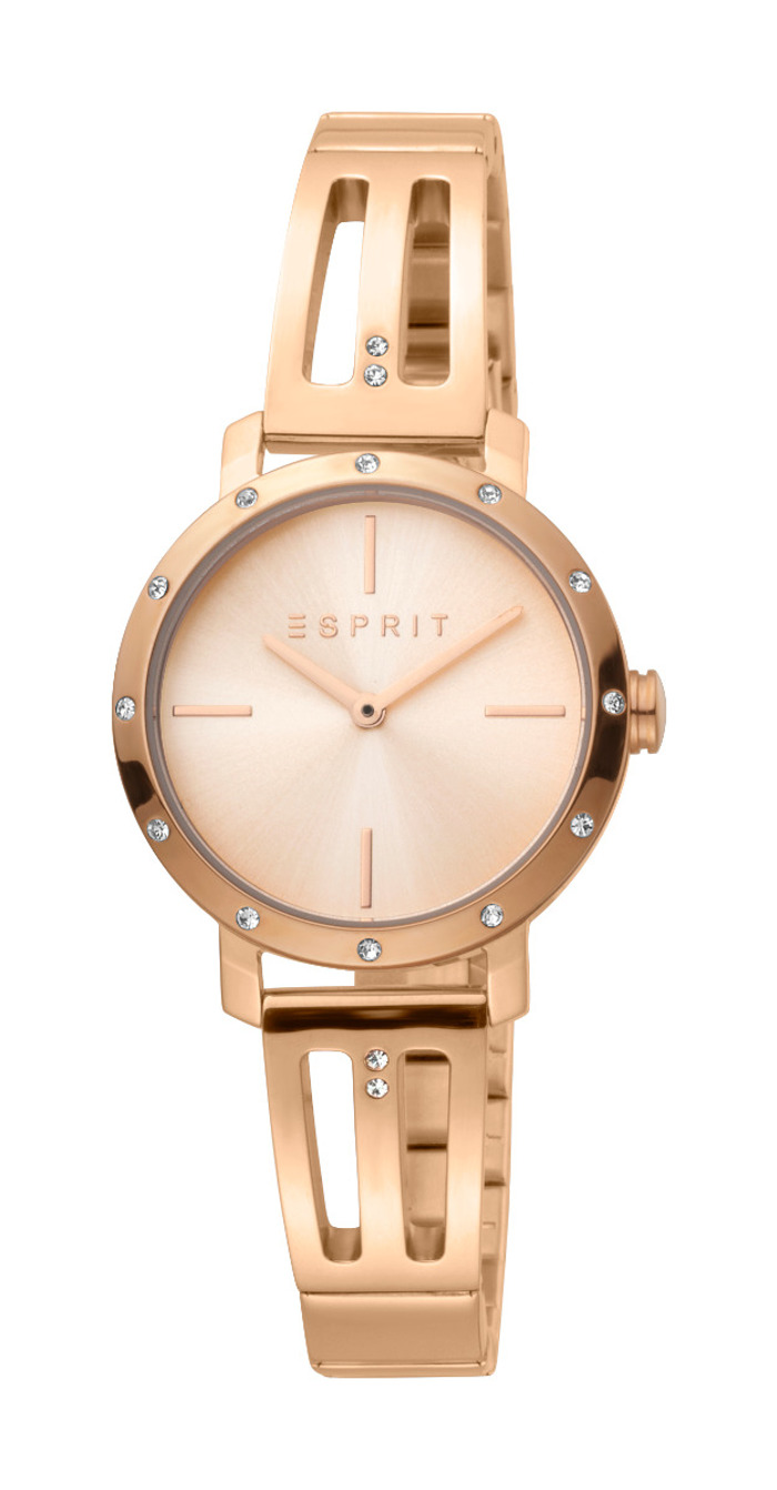 Esprit Lorella Roloi Batarias me Roz Xruso Metalliko Brasele ES1L182M0065